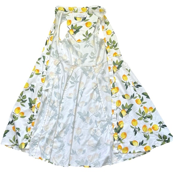 Chetta B 1950s Inspired Lemon Print Button Down Dress sz 6 - Picture 6 of 13